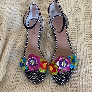 Betsy Johnson Lore Floral Strap Dress Sandal